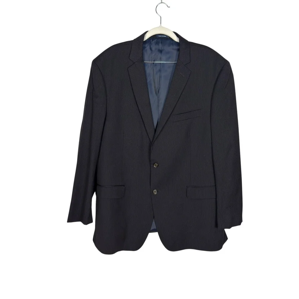 Ralph Lauren Blazer 48R Navy Pinstripe Wool 2-Button Suit Jacket Professional